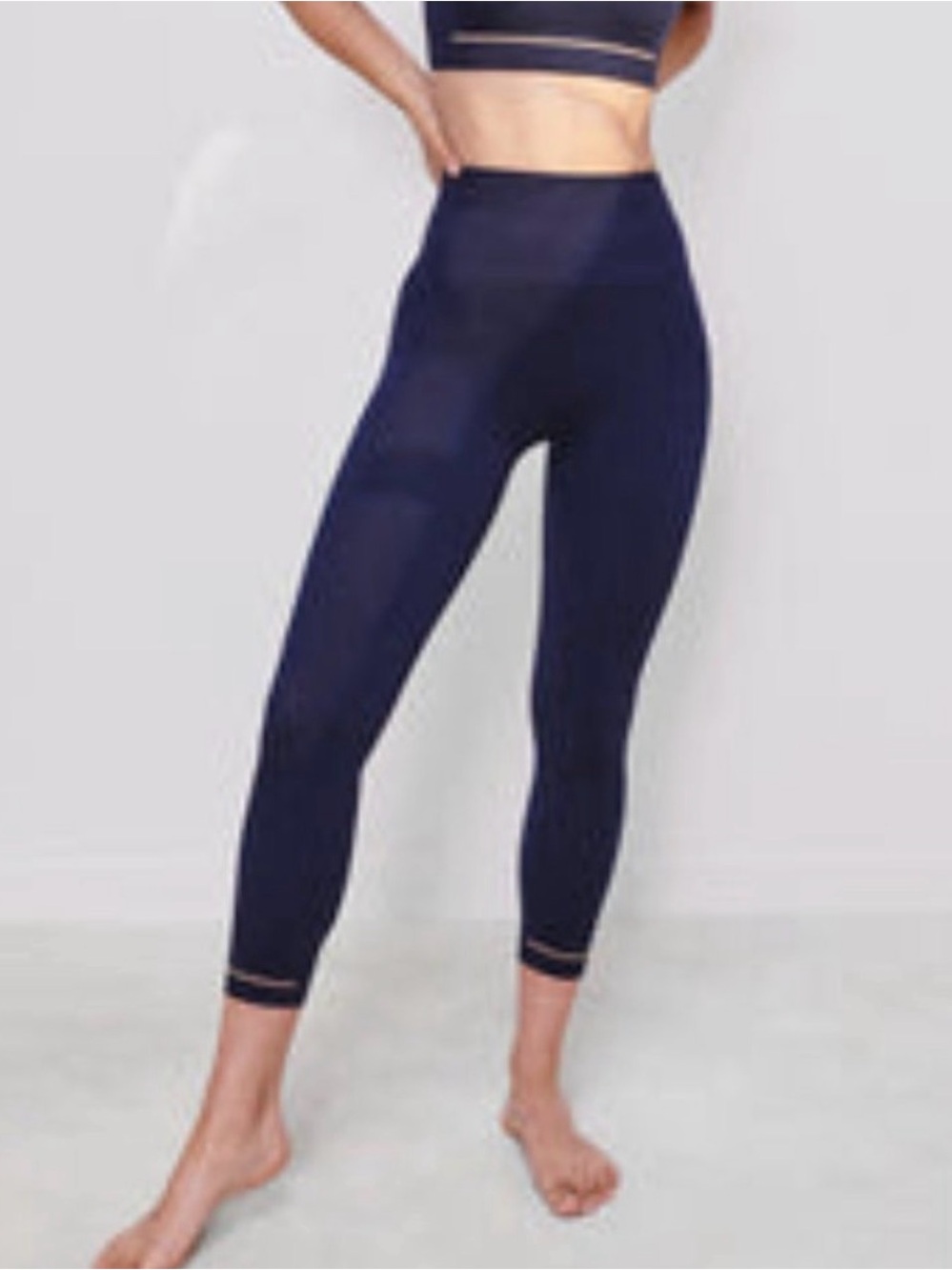 Lunya Soft Supportive Seamless Modal Crop Leggings Deep Blue M